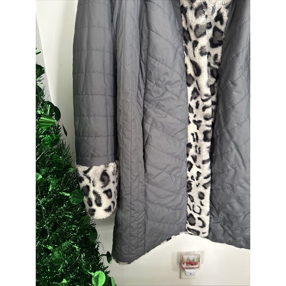Dennis Basso Animal Print Reversible Coat - Picture 10 of 10